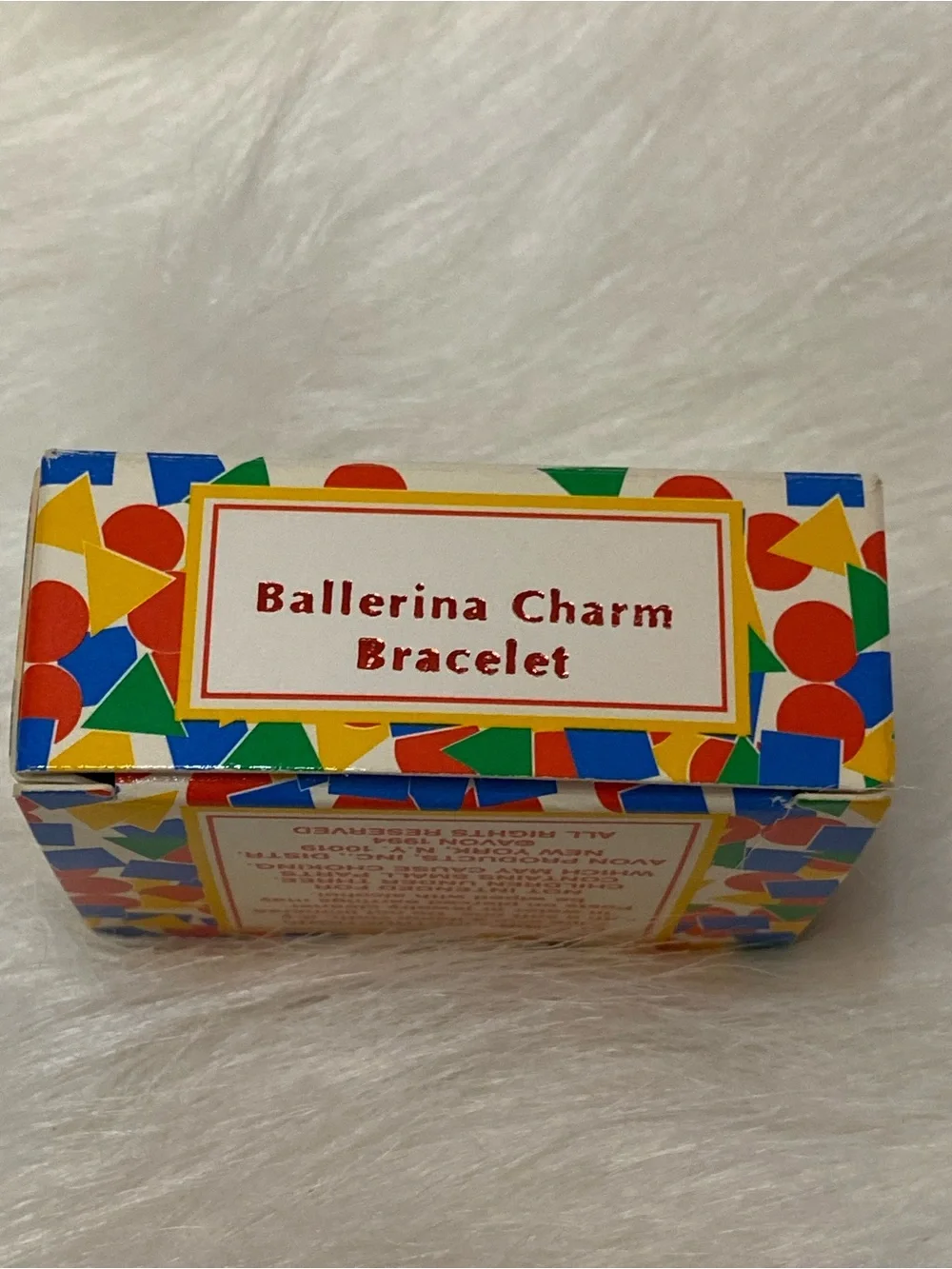 VTG ‘94 NOS Avon Pink Pearl Ballerina Gold Charm Bracelet Deadstock Kids Jewelry
